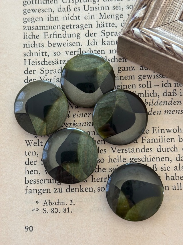 15mm Japanese ヴィンテージボタン クリア×シルバー  カボション メタル アクセサリーパーツ 装飾材 カルトナージュ