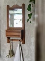 Wall Mirror / with Shelf and Hooks (A22-108)