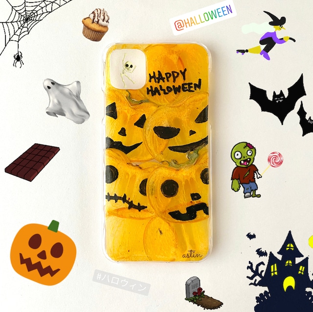 パンプキン柿 ハロウィン 押しフルーツスマホケース