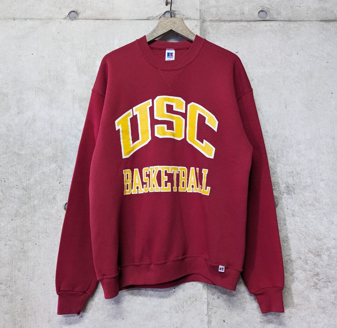 90s russell college print sweat shirt 小岩店