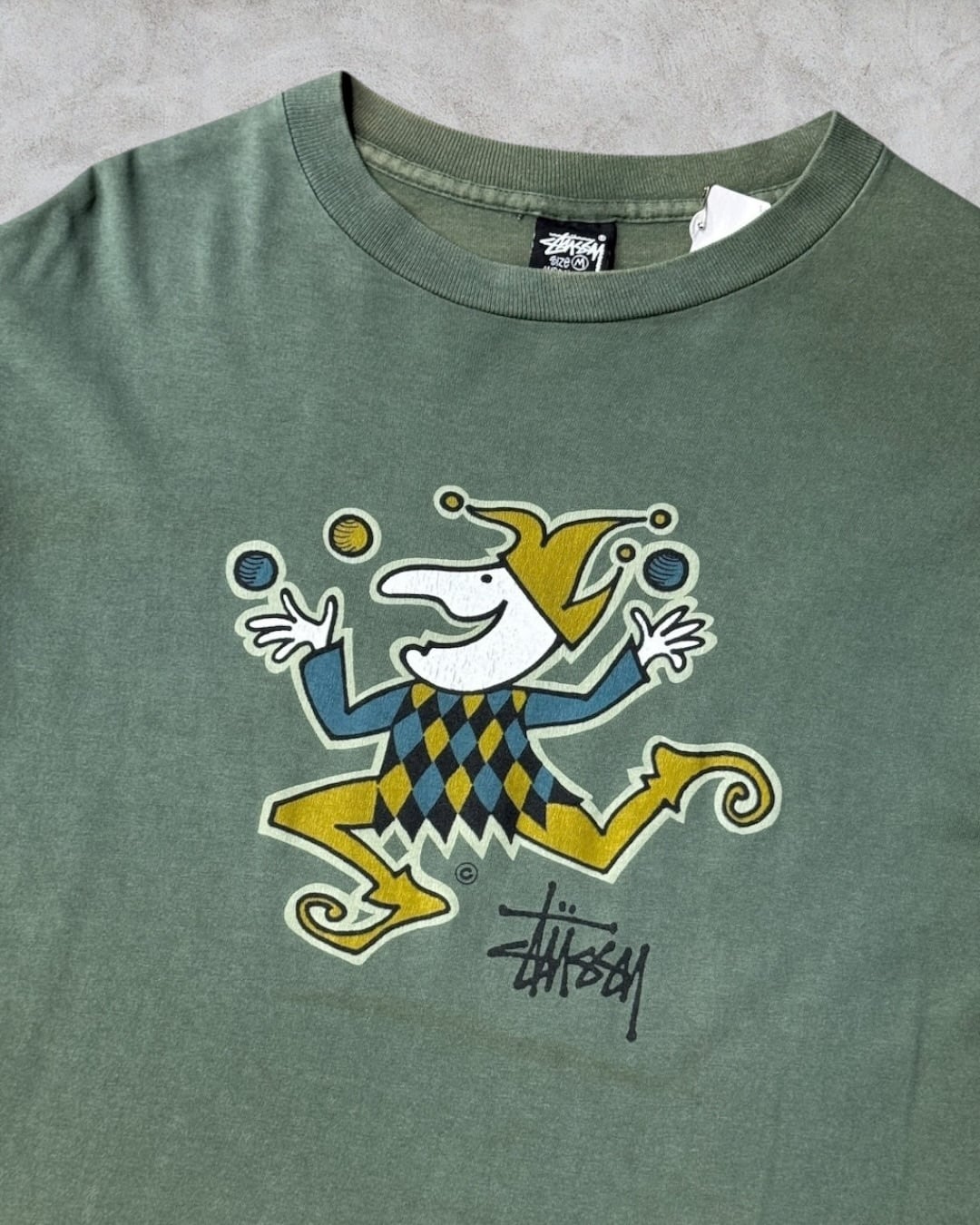 90's old stussy Juggler Joker Design Tee “黒タグ” “ジャグラー
