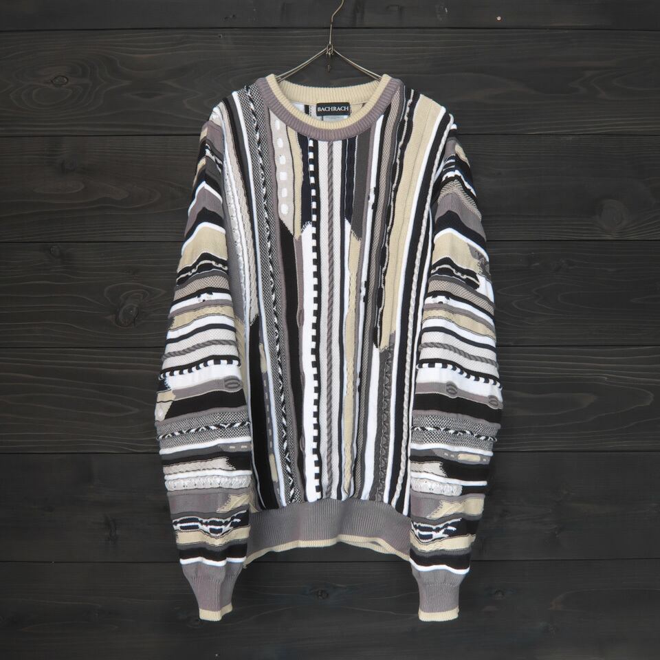 90s Eddie Bauer 黒タグ ストライプニットセーター グレー XL 90s Eddie Bauer 黒タグ ストライプニットセーター グレー XL 古着通販