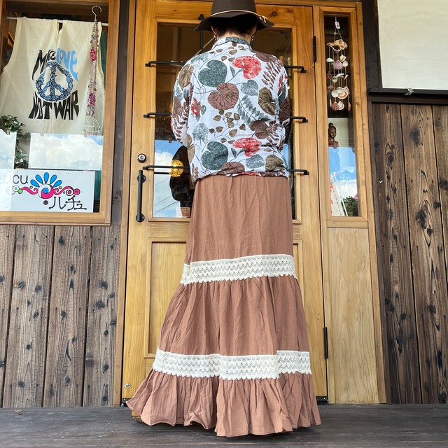 ボヘミアンマキシ丈スカート