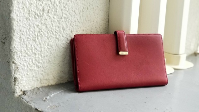 オールドコーチ ☆ レザー がま口 長財布 レッド 財布 COACH コーチ 