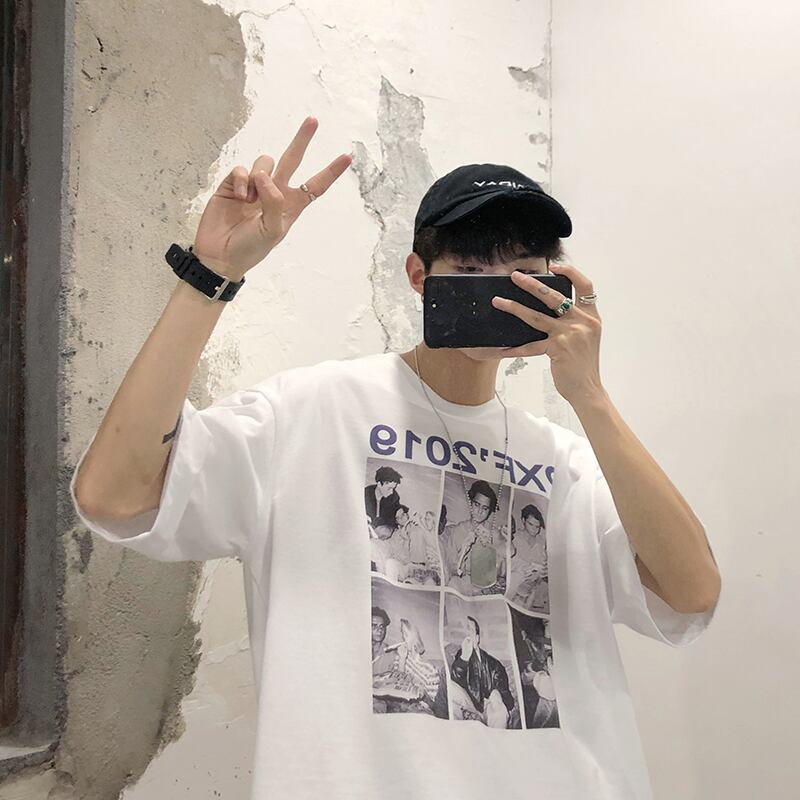 全2色 Tシャツ カットソー プリント カジュアル シンプル