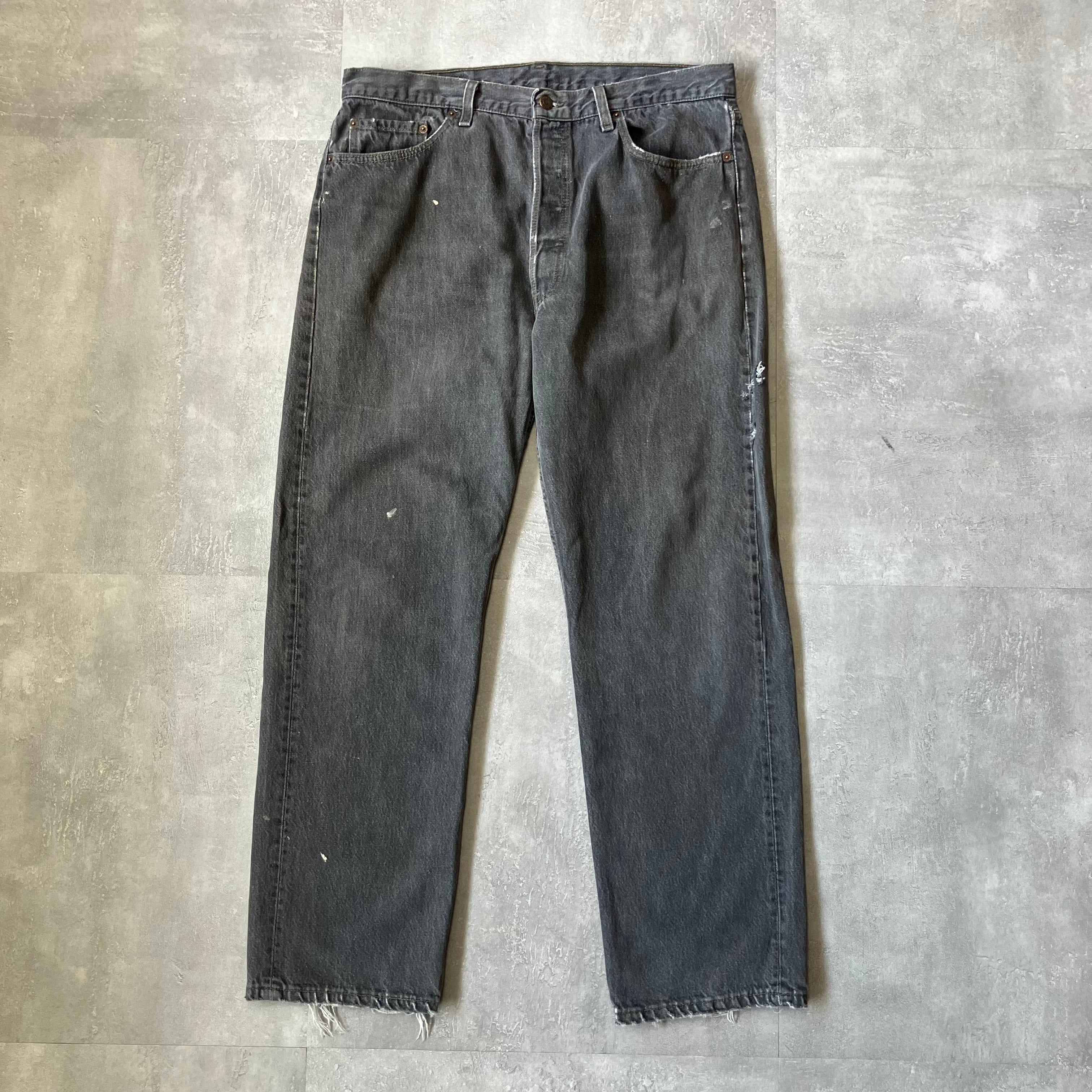 《実寸w35l29》Levi's リーバイス 501 90s usa製 ブラックデニム 先染め No.3452