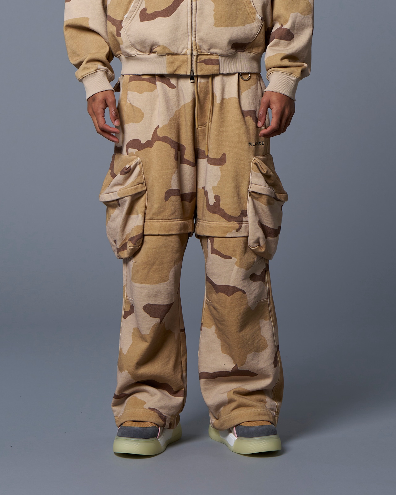 MLVINCE / 2way sweat cargo pants desert