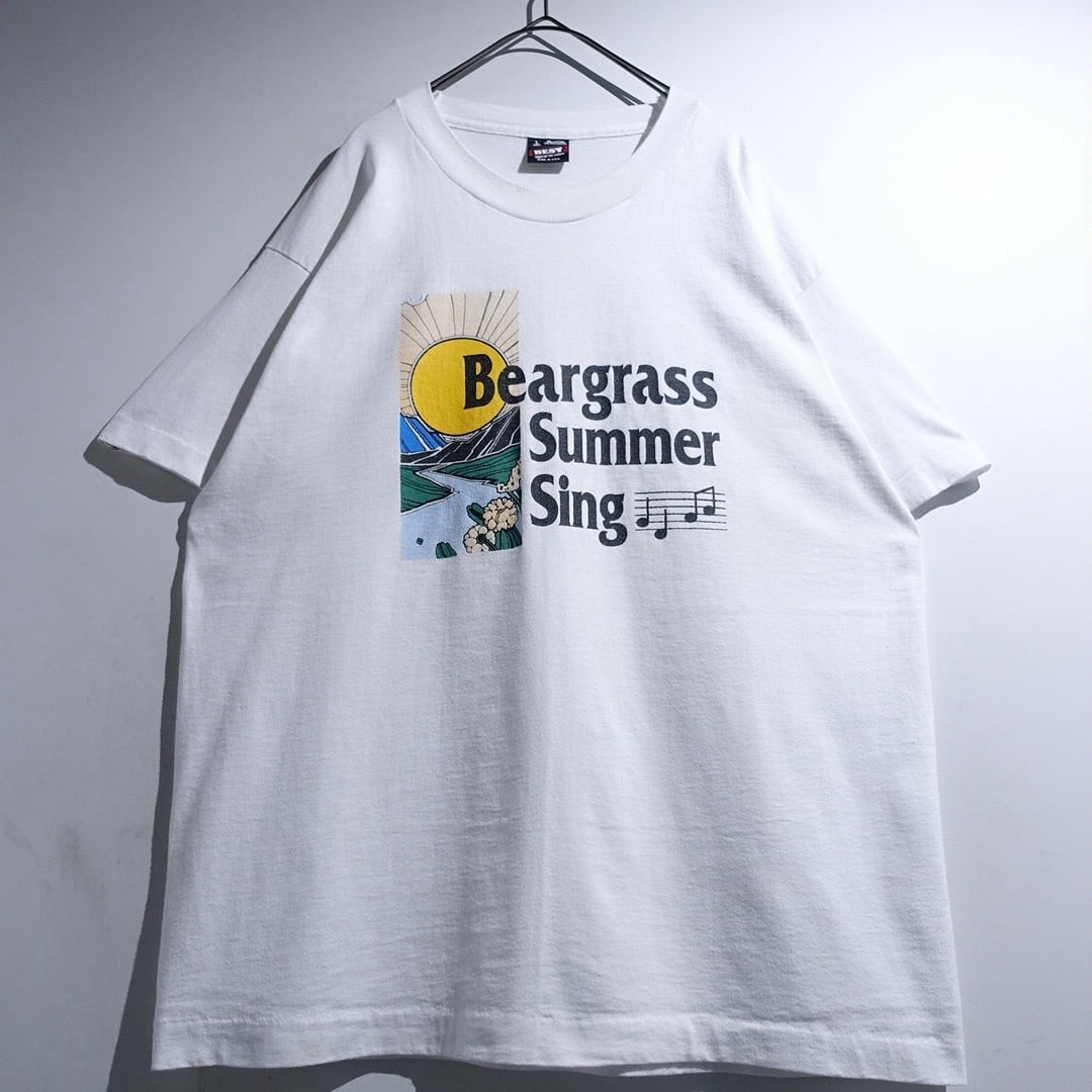 90s "Beargrass Summer Sing" White Print Design T-Shirt