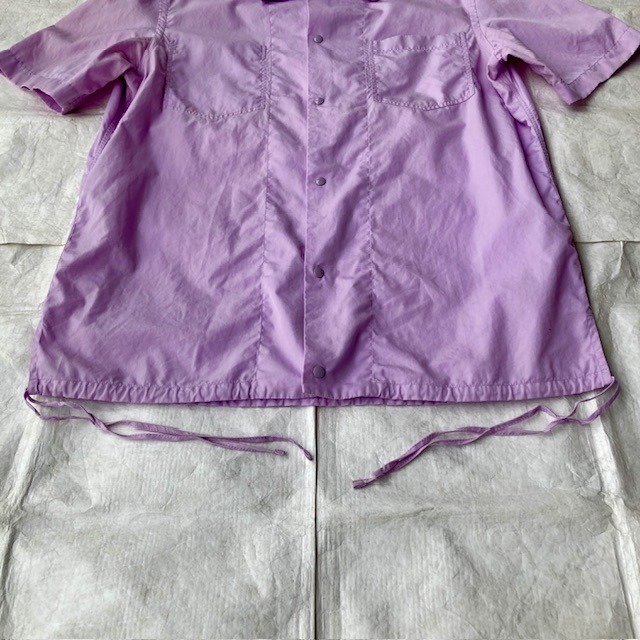 Helmut Lang ヘルムートラング 半袖シャツ スナップフロント イタリア製 ライラックパープル 古着 M 画像4