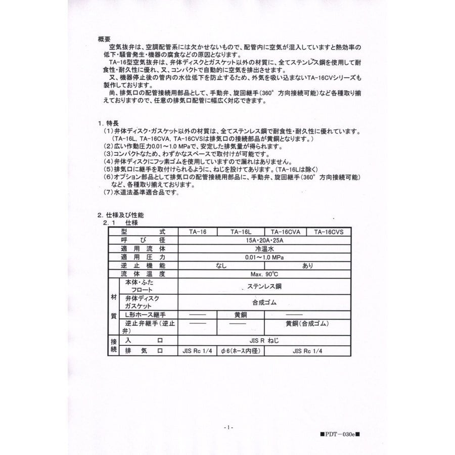 返品?交換対象商品】 ヨシタケ 空気抜弁 TA-16 15A