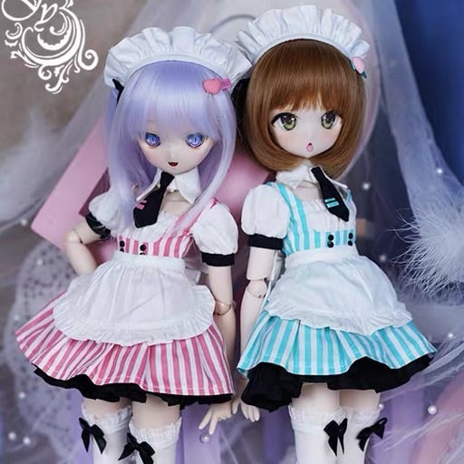 BJDドール用衣装セット MDD/kumakoサイズ通用 双子 全2色 メイド服 ...