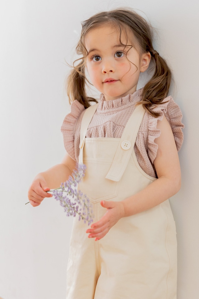 バックフリルサロペワイドパンツ〈Ivory〉