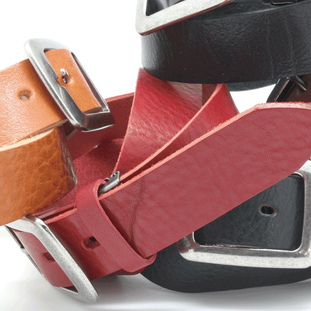 【栃木レザー バケッタ】本革ベルト 35mm幅　シンプルスクエア ギャリソン バックルベルト　｜日本製｜LOCAL WORKS