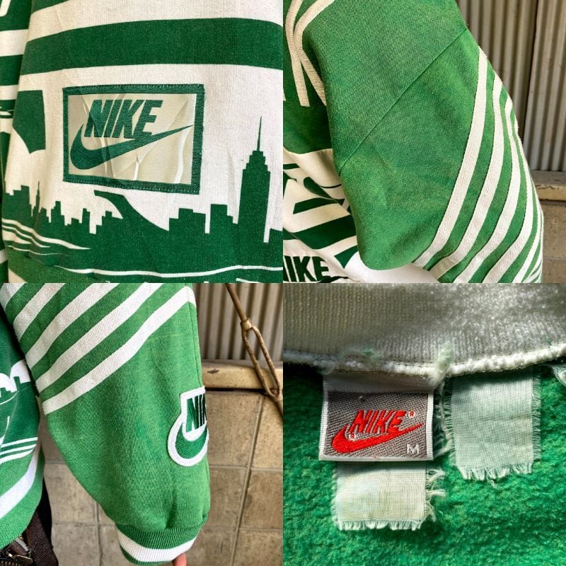 激レア 80年代 銀タグ NIKE ナイキ NFL チーム系 総柄デザインスウェット メンズXL 古着 トレーナー NEW YORK JETS  ニューヨーク ジェッツ グリーン 緑【スウェット】【VTG】 | cave 古着屋【公式】古着通販サイト