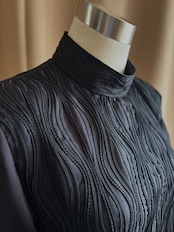 mode black high neck tops-5155-2