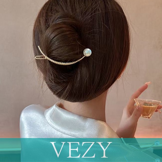 お洒落 上品 パール調バレッタ ヘアアクセサリー きれいめ ヘアアレンジ 韓国ファッション 簡単髪留め フェミニン まとめ髪 大人かわいい ヘアアクセサリー  VEZY ベジー  ItemNo.【23793700】