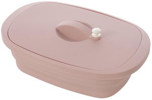 【数量限り】イシガキ デリッシュライフ 折りたためる シリコンCOOK 電子レンジで簡単 時短 調理器 蒸し料理 炊飯 パスタ レシピ付き オーバル ピンク 4551