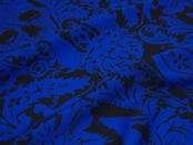 【受注商品】RumiRockセオαゆかた「ドクロ更紗」青×黒　[A765]