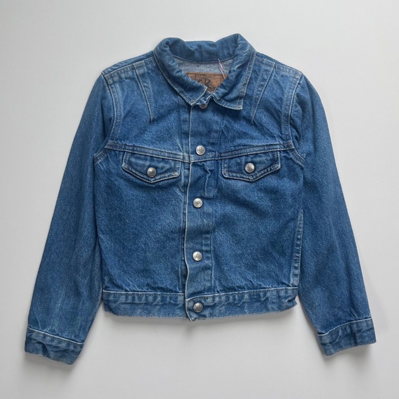 ＜VINTAGE＞Kids PLAIN POCKETS Denim Jacket 7Y (2610JK05)｜キッズ プレーンポケッツ ヴィンテージ デニムジャケット - 1
