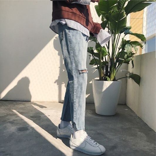 デニム ジーパン ジーンズ カジュアル ダメージ スリム