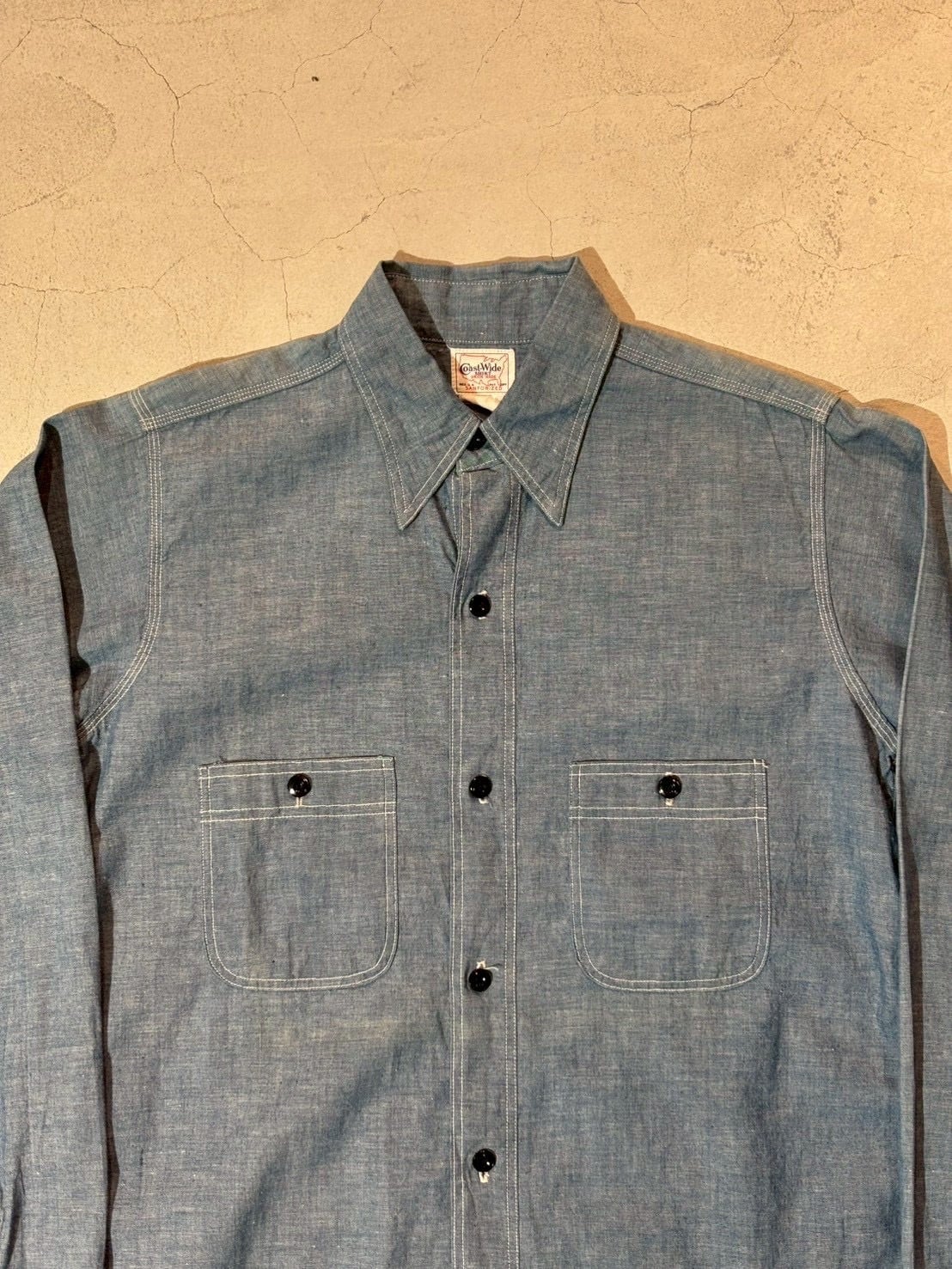 VINTAGE 50's COAST WIDE CHAMBRAY SHIRT マチ付き | vintage clothing