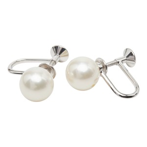 ミキモト シルバー ホワイト K18WG ホワイトゴールド パール パール8.4mm イヤリング レディース MIKIMOTO 【中古】
