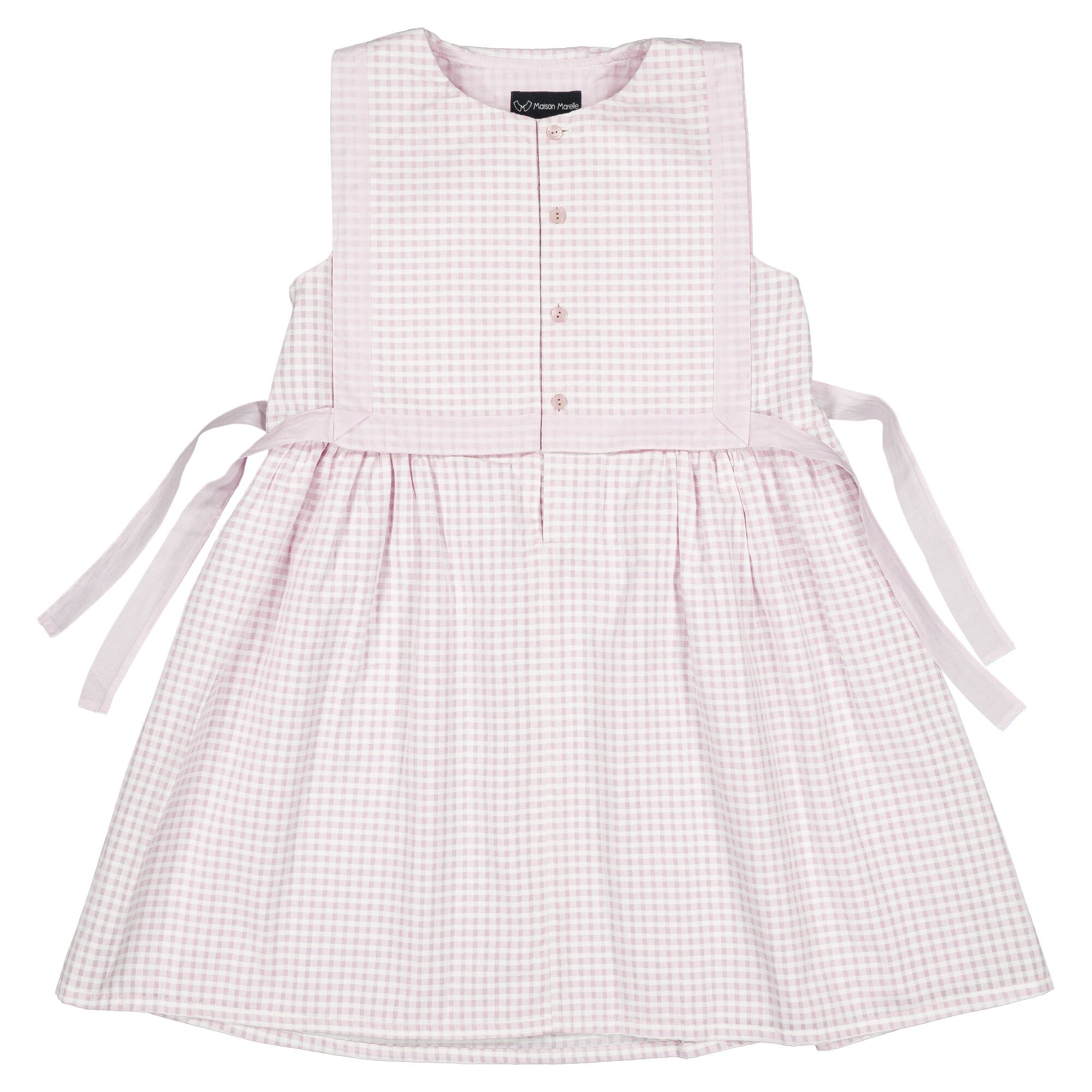 予約【Maison Marelle】Dress JAURES- pink gingham / 6Y~12Y/ 6月上旬以降入荷