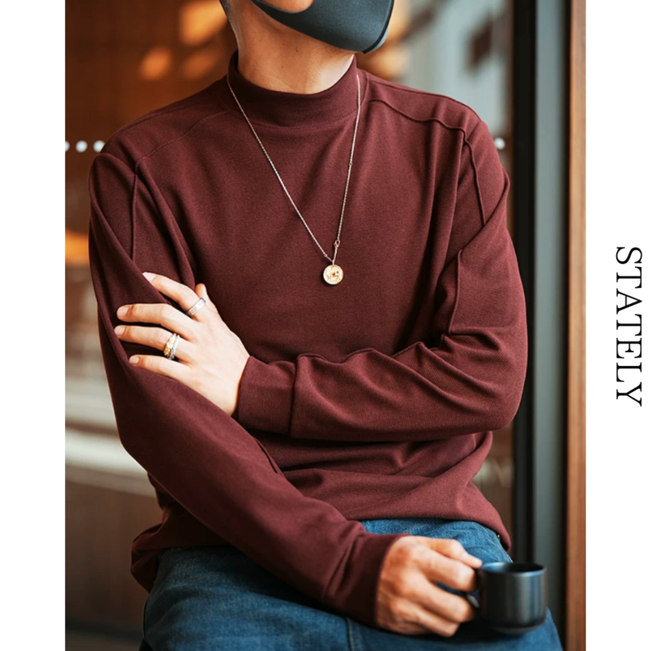 Urban Mockneck ストレッチトップス/5color_T77・画像11