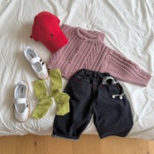 韓国子供服 / ninibello / Mauve Knit Cardigan  / カーディガン *S~L*
