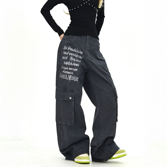 グラフィティロゴカーゴパンツ 2col   R01733