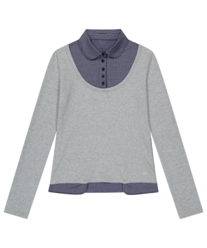 [COYSEIO] REVERSIBLE COLLAR LONGSLEEVES MELANGE GREY 正規品 韓国ブランド 韓国通販 韓国代行 韓国ファッション コイセイオ 日本 店舗