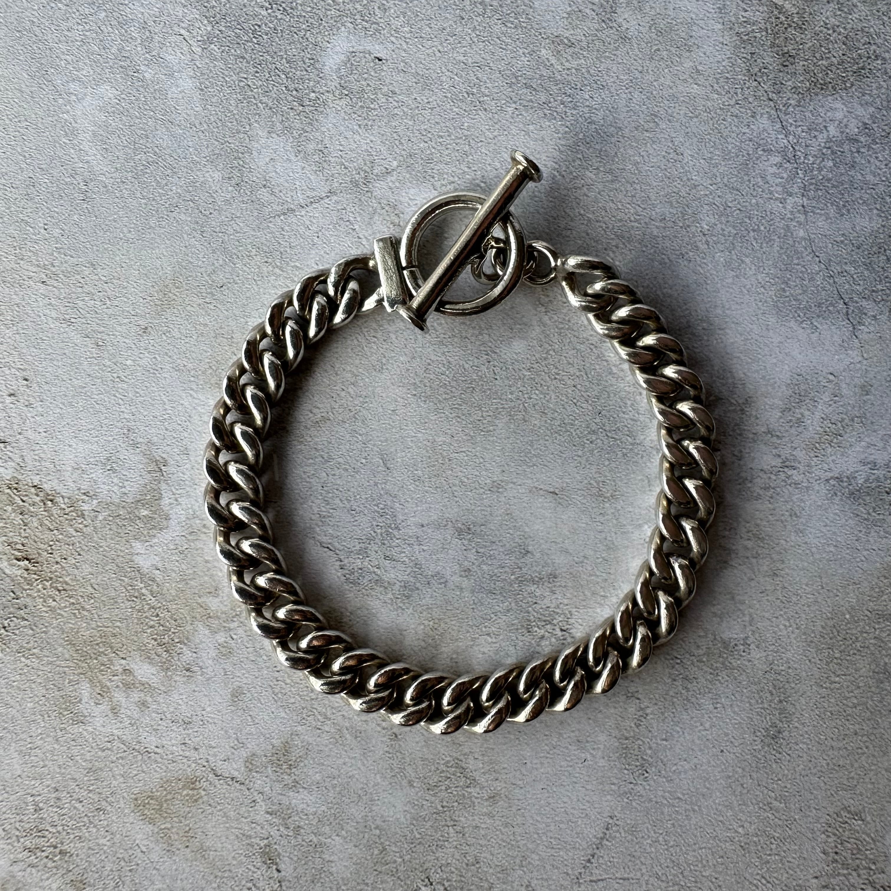 Vintage Heavy Chain Link Bracelet Silver925 Made in Mexico