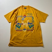 80s〜90s USA　アニマル　オオカミ　シングルステッチ　イエローオレンジ　XL 古着