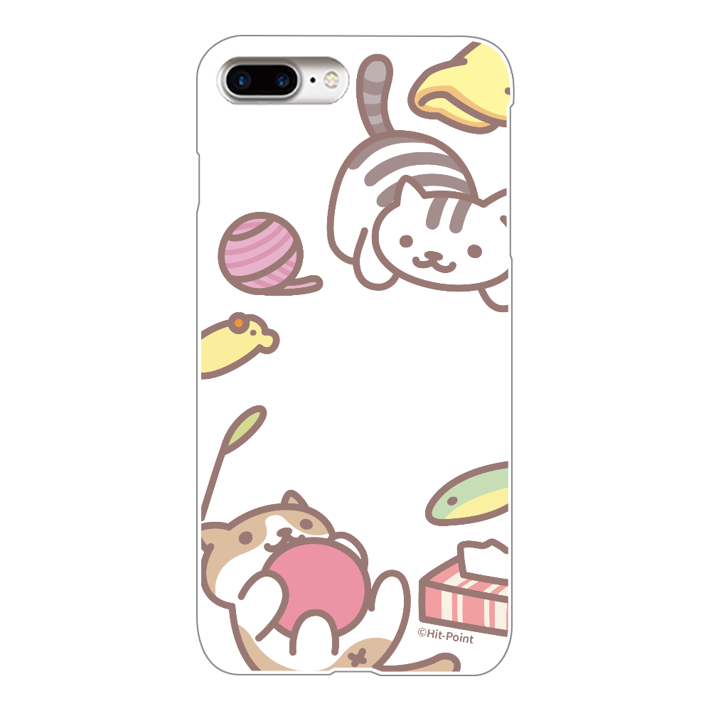 【iPhone 8 Plus】【ねこあつめ(ボールあそび)】スマホケース クリアタイプ