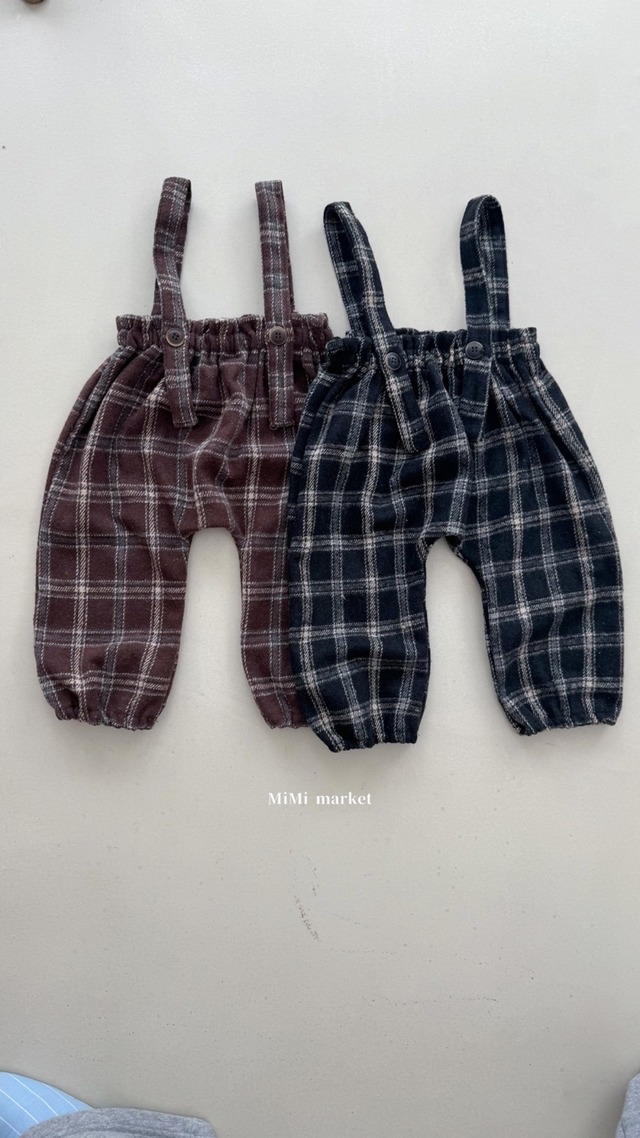 【即納】チェックサロペットパンツ / mimimarket