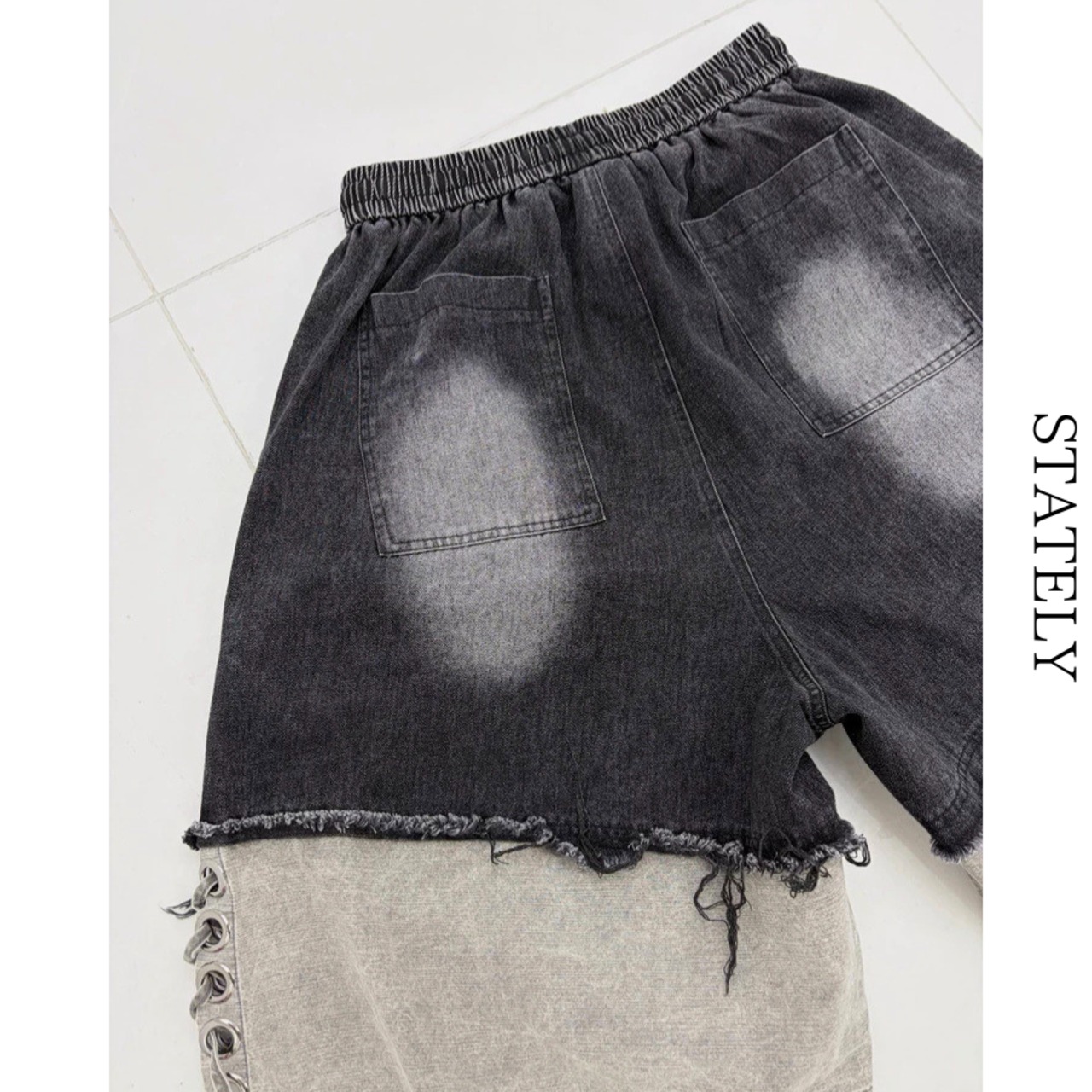 Layered Denim ショーツ_B141・画像7