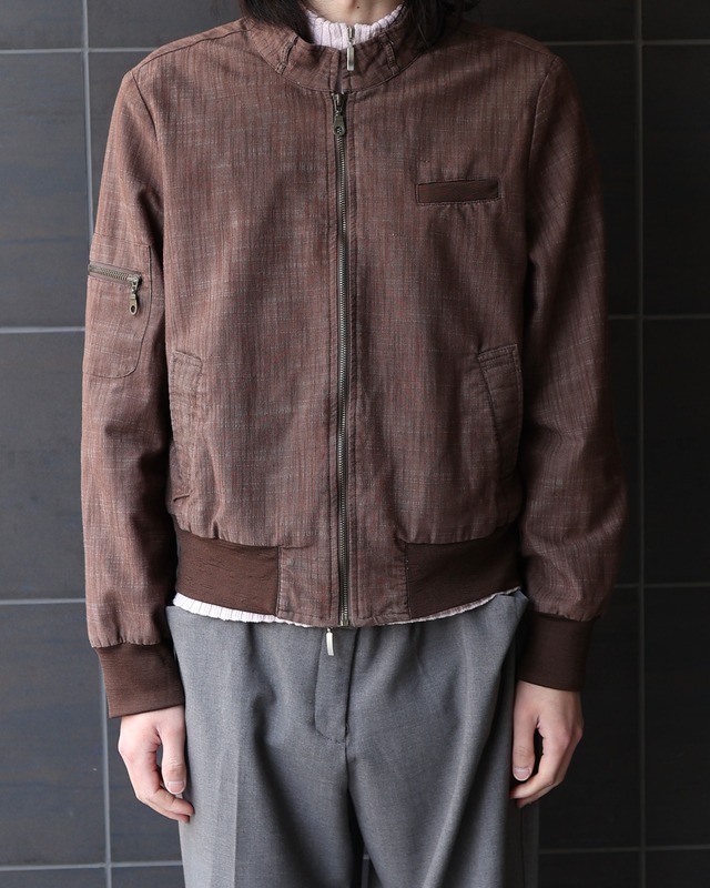 High neck zip blouson