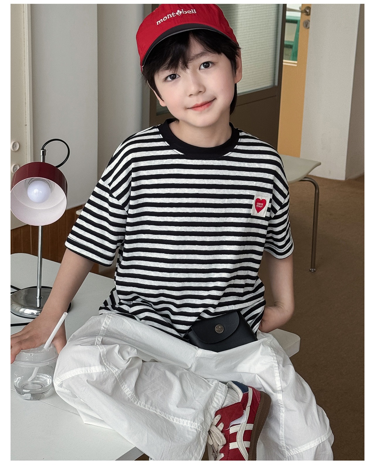 [bdiary] Heart Striped Shirt / [비다이어리] 하트단가라티셔츠