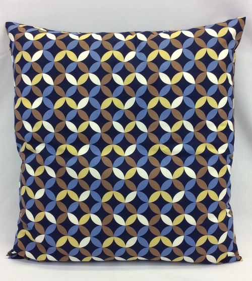 座布団カバー  55×59cm 七宝 紺色