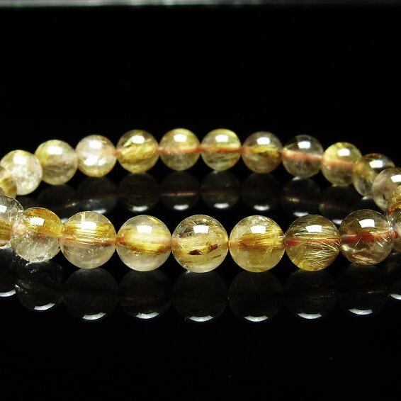 ルチルクォーツ ブレスレット 8mm タイチンルチルクォーツ タイチンルチル 一点物 メール便可 [M便 1/10] 111-49032