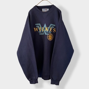 【TIME OUT】90s USA製 カレッジ ウェルクス大学 WILKES UNIVERSITY 刺繍 プリント スウェット トレーナー HEAVYWEIGHT ヘビーウェイト ビンテージ ヴィンテージ オールド MEDIUM US古着