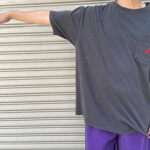 90-00 USA ディズニー　ミッキー　片ポケット付きTシャツ　XL相当