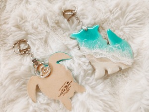 490.オーシャンレジンアート キーホルダー