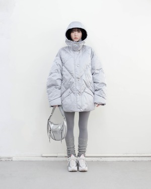 1990s ESCADA - metallic hooded down jacket