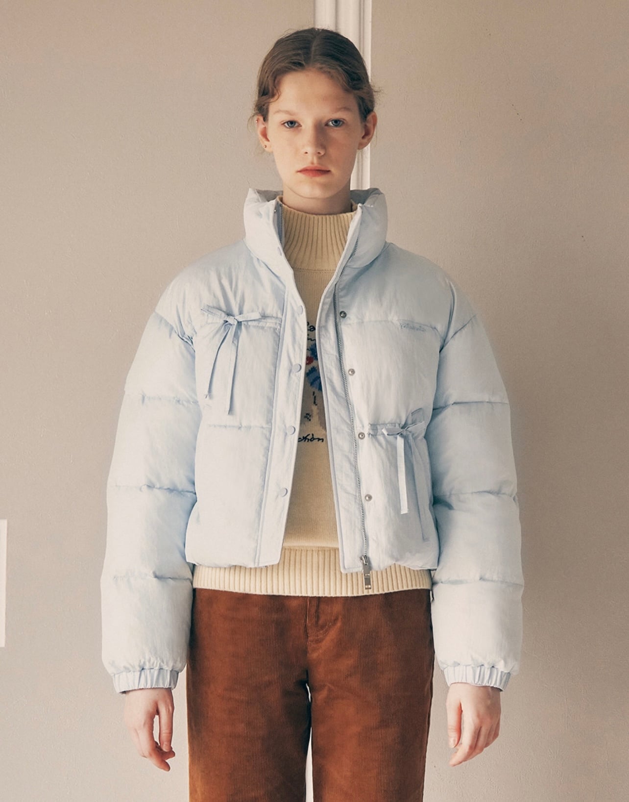 ROLAROLA] RIBBON WELLON PADDING SKY 正規品 韓国ブランド 韓国通販