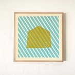 竹﨑勝代 TAKEZAKI Katsuyo 'maisonnette six 小さな家 6 ' /woodcut print with frame thumbnail 1