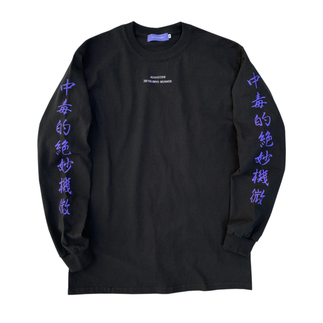 "SLOGAN"  L/S Tee BLACK