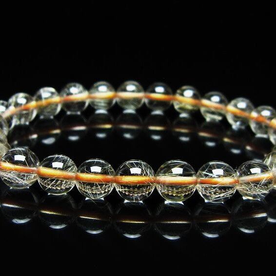 ルチルクォーツ ブレスレット 7mm タイチンルチルクォーツ タイチンルチル 一点物 メール便可 [M便 1/10] 111-49138