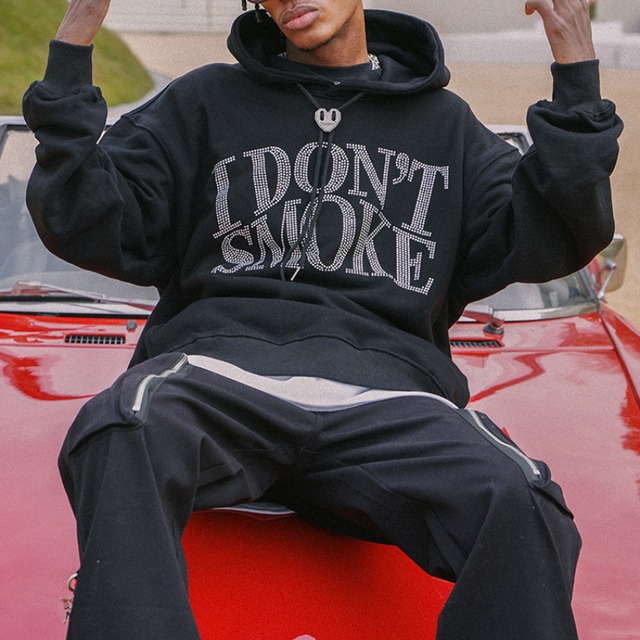 【DRIP1580】DS Rhinestone Logo Hoodie