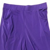 【美品 社交ダンス衣装】パープル TKADANCE タカダンス ボトムス ズボン パンツ ブーツカット フレア 紫 無地 レッスン 練習